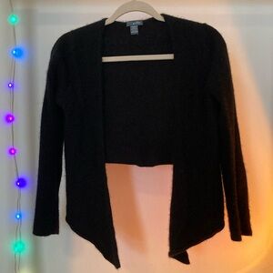 100% cashmere cropped open front cardigan. Black Women’s size XL, baby soft